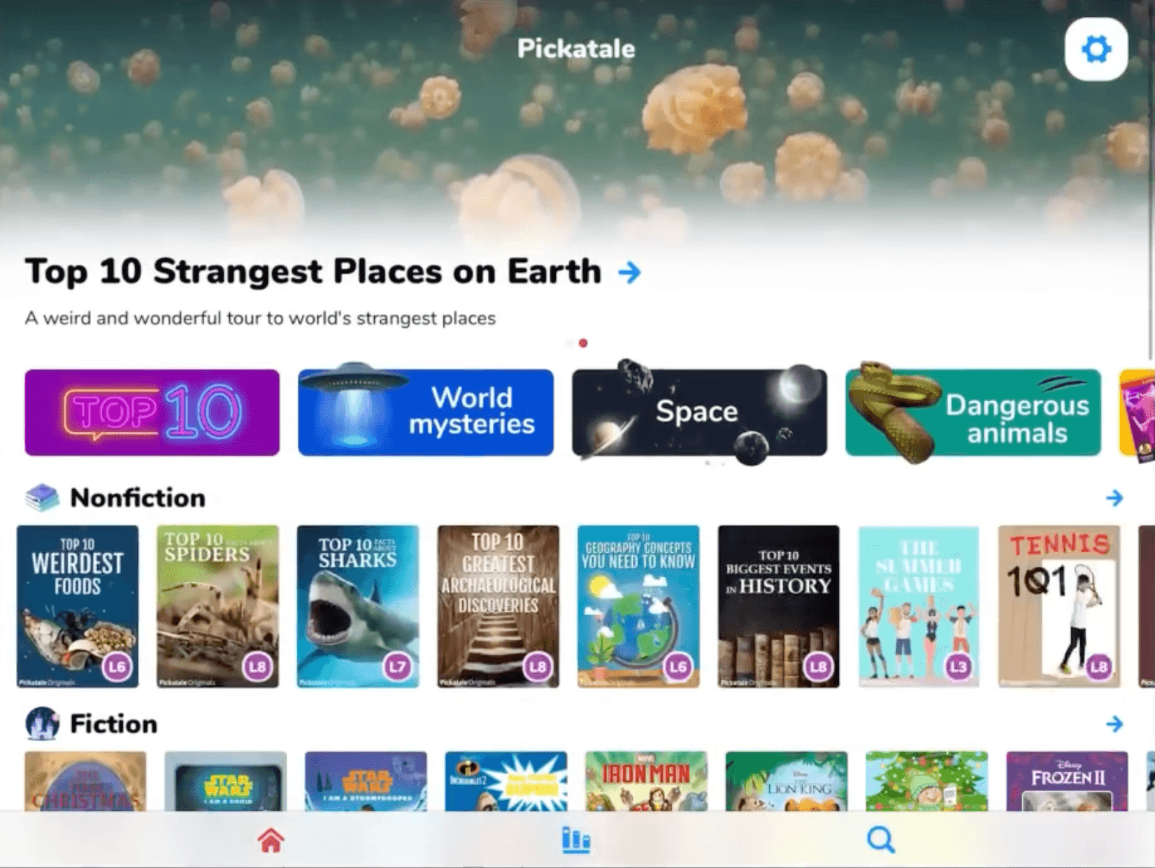 Pickatale student app interface